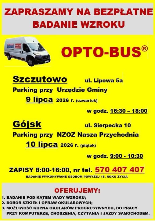 bezpłatne badanie wzroku Szczutowo i Gósjk