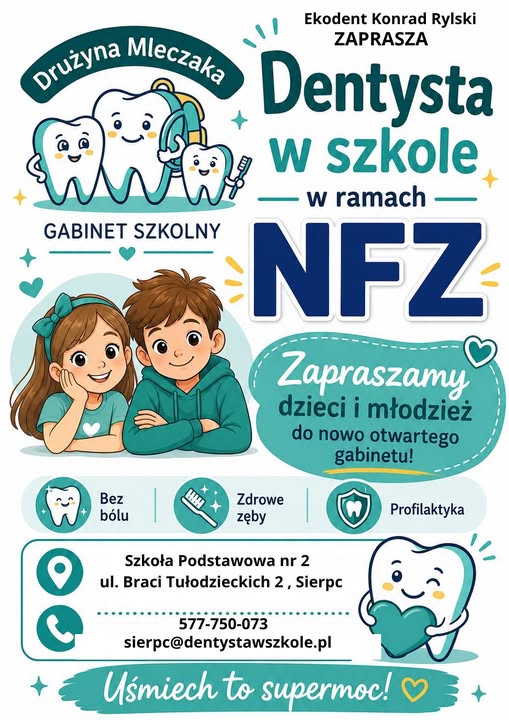 Dentysta w szkole” już otwarty! Bezpłatna opieka stomatologiczna dla dzieci w Sierpcu