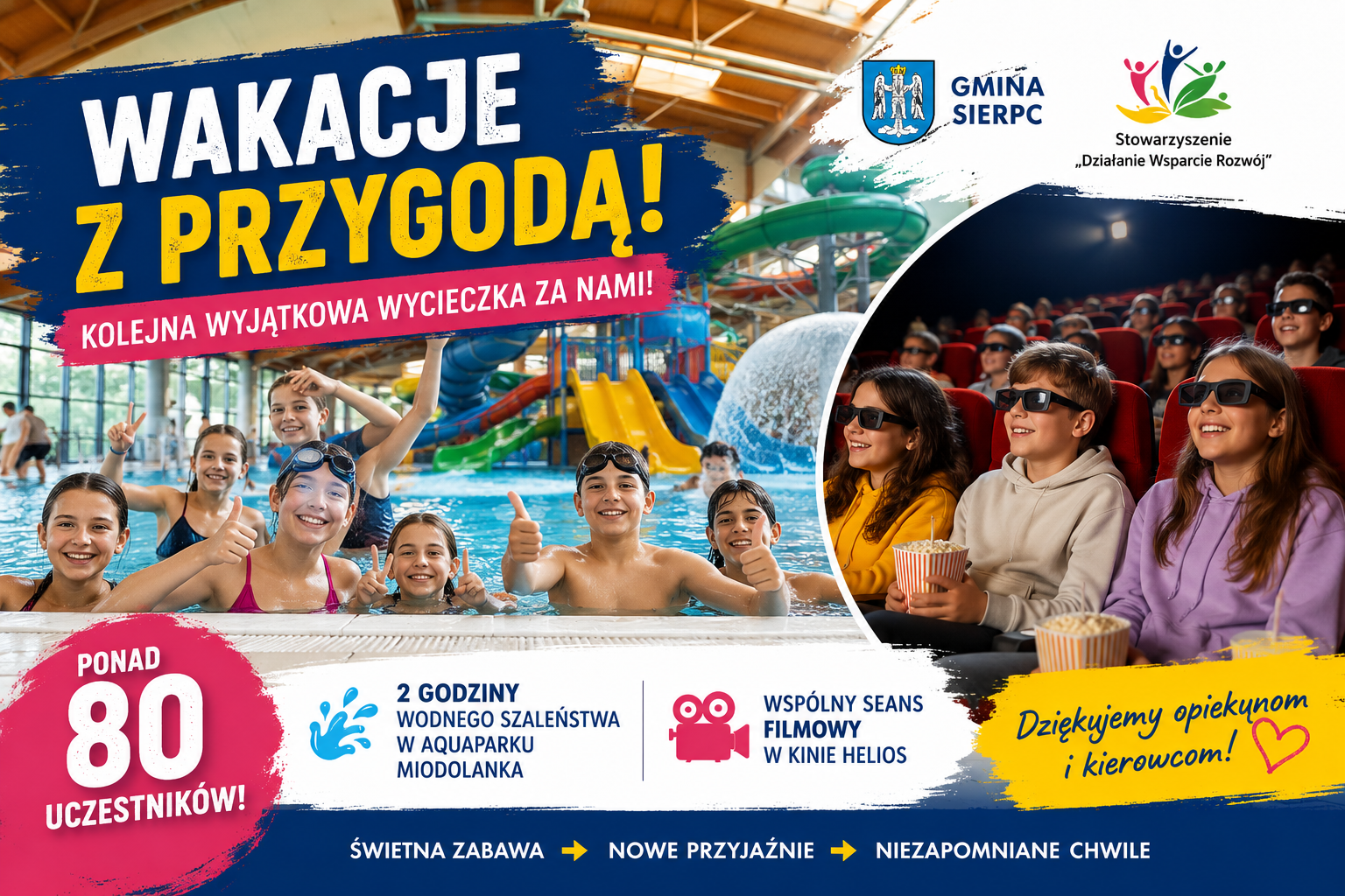 dzieci z Gminy Sierpc na wyjątkowym wyjeździe.
