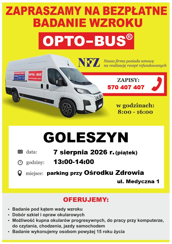 Bezpłatne badanie wzroku w Goleszynie