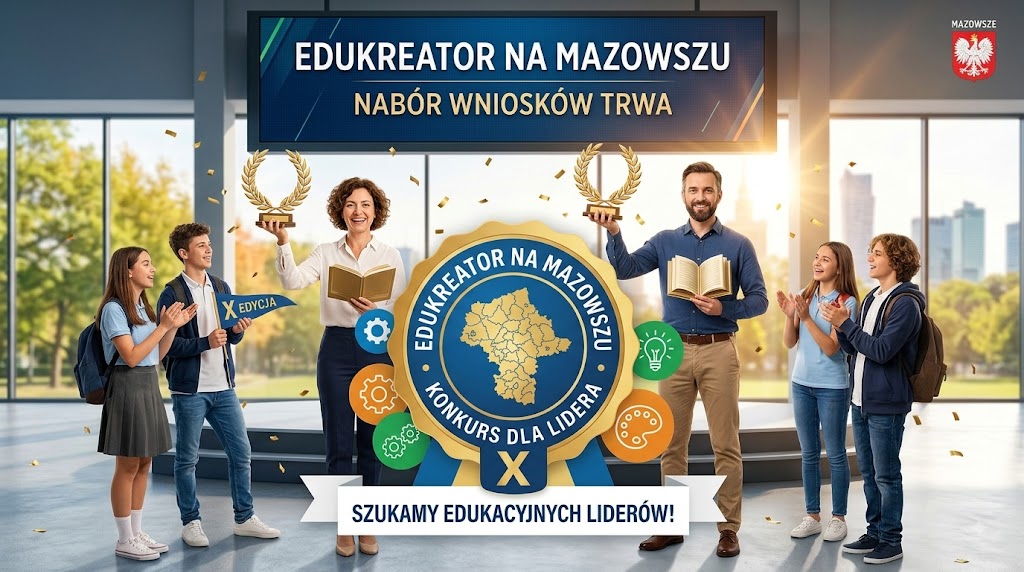 Szukamy edukacyjnych liderów! Rusza X edycja konkursu „Edukreator na Mazowszu