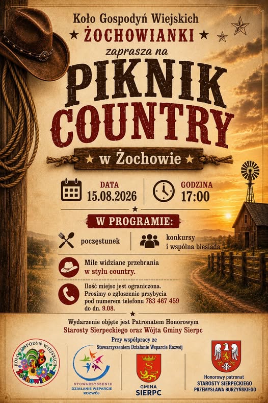 Piknik Country w Żochowie już wkrótce! Pamiętaj o wcześniejszych zapisach