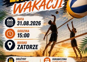 🔥 Ostatni dzień wakacji z siatkówką! Wpadaj na turniej plażówki na Zatorzu!