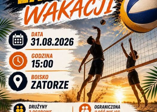 🔥 Ostatni dzień wakacji z siatkówką! Wpadaj na turniej plażówki na Zatorzu!