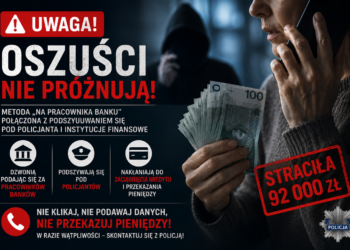 Dramat w powiecie sierpeckim: Straciła 92 tysiące złotych, bo zaufała „fałszywym policjantom”!