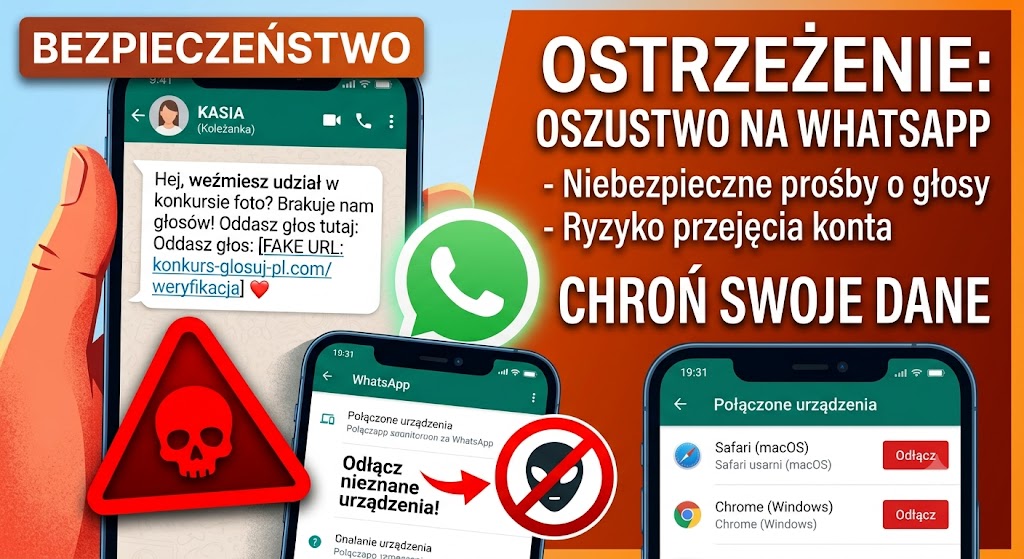 Uważaj na podejrzane wiadomości na WhatsAppie! Cyberprzestępcy przejmują konta – sprawdzony mechanizm oszustwa