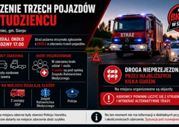 Zderzenie trzech pojazdów w Studzieńcu. Droga nieprzejezdna