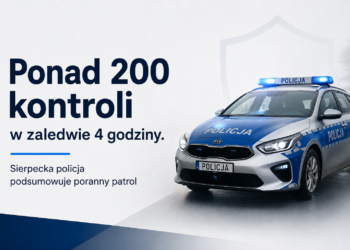 Ponad 200 kontroli w zaledwie 4 godziny. Sierpecka policja podsumowuje poranny patrol