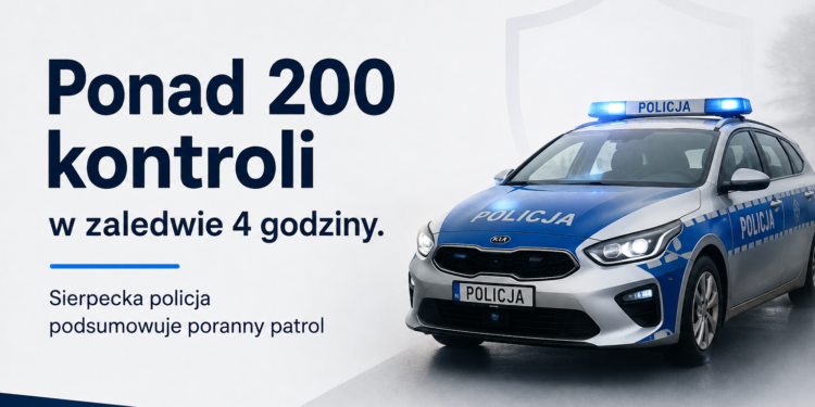 Ponad 200 kontroli w zaledwie 4 godziny. Sierpecka policja podsumowuje poranny patrol